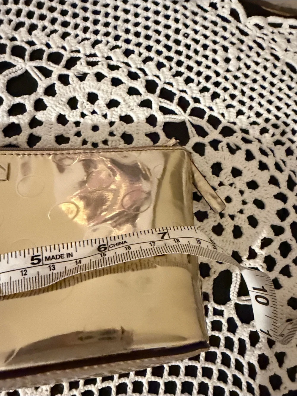 kate spade Metallic Gold Polka Dot Cosmetic Pouch